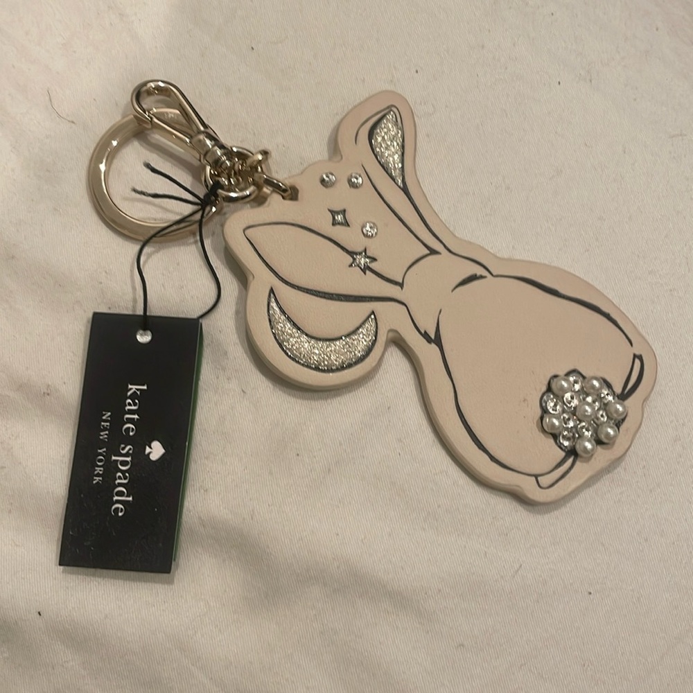 bunny bag charm kate spade pearl glitter sparkle gem